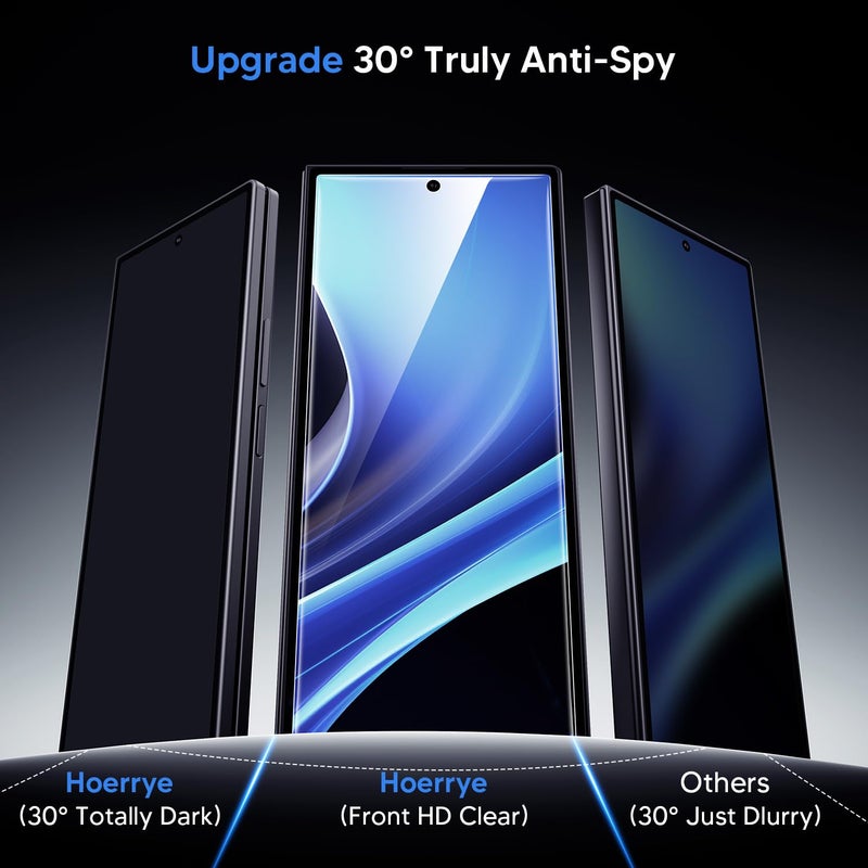 Hoerrye for Samsung Galaxy Z Fold 7 30Â° Privacy Screen Protector - [with Auto Align Frame Accessories] [2 Pack Inside Flexible TPU Film + 2 Pack Front Tempered Glass] No Creases,No Bubbles - Image 3