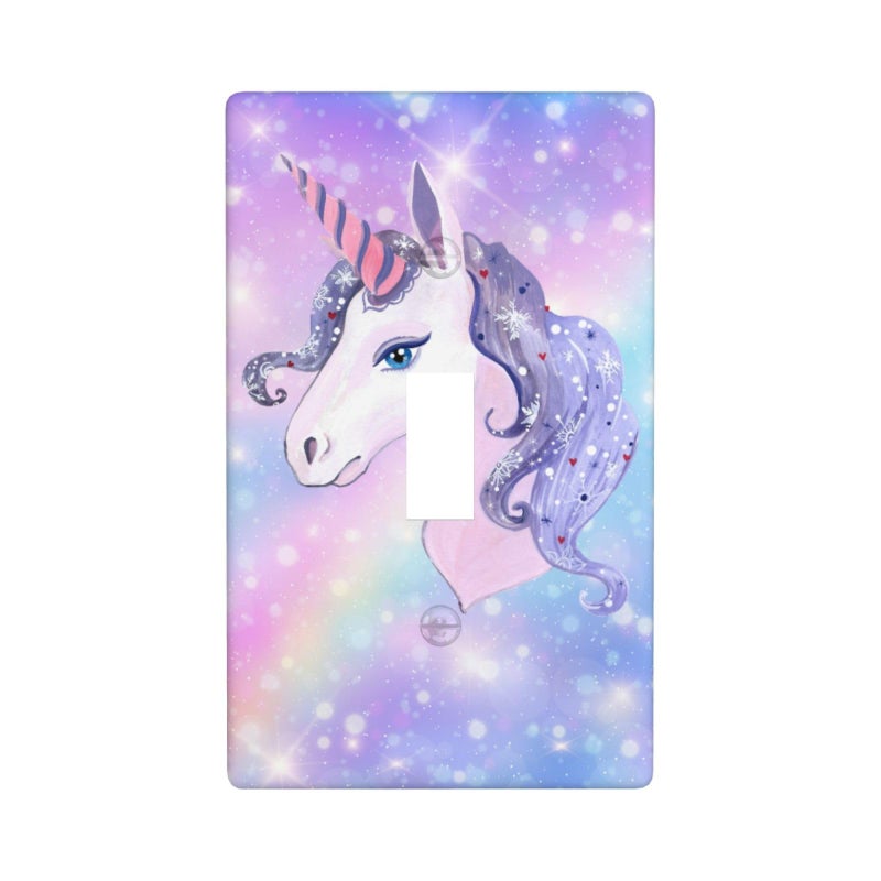 Unicorn Rainbow Cute Light Switch Cover Plates Decorative Single Toggle Wall Plate 1 Gang Lightswitch Cover