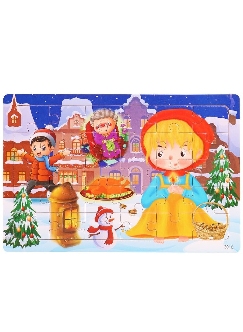 6 Piece Set Wooden Jigsaw Puzzle for Kids Ages 3-5, 30 Pieces Colorful Wooden Jigsaw Puzzle for Toddlers Learning Educational Jigsaw Puzzle Toys for Boys and Girls, Suitable for Kids Ages 3 4 5 6 - Image 5