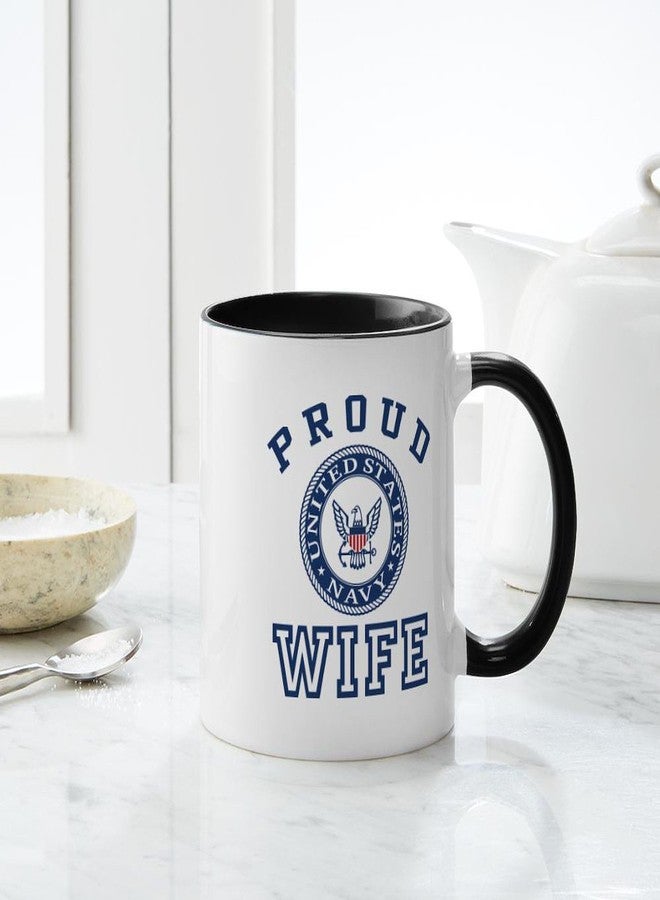 cafe press CafePress Proud US Navy Wife Mug 11 oz (325 ml) Ceramic Coffee Mug - Image 4