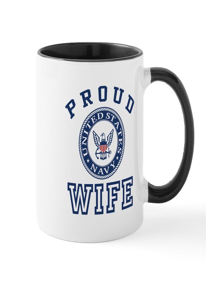 cafe press CafePress Proud US Navy Wife Mug 11 oz (325 ml) Ceramic Coffee Mug - Image 1