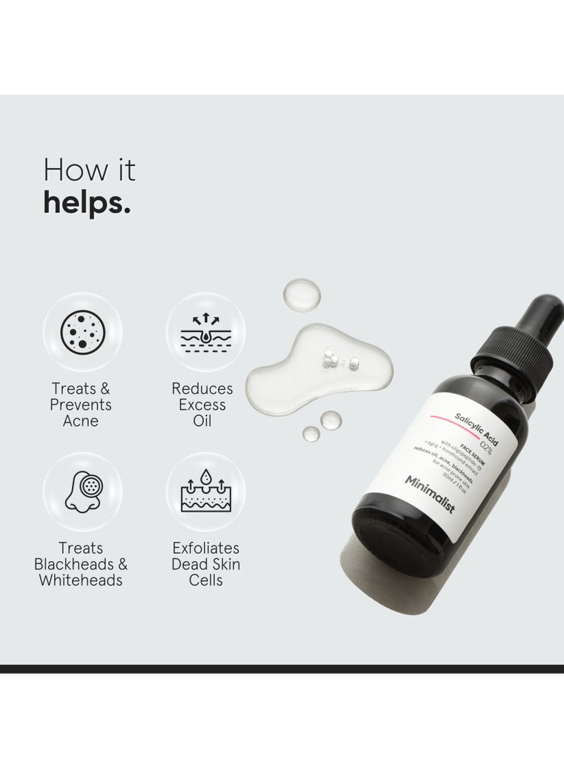 MINIMALIST 2% Salicylic Acid Serum For Reducing Oily Skin, Acne And Blackheads | Helps With Open Pores, Breakouts And Bumpy Texture - Image 3