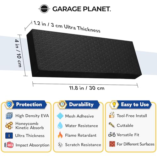 Garage Planet WP01 Garage Wall Protector Car Door Protector, Tool-Free, Designed in Australia (Black, 4 Pack) - Image 2