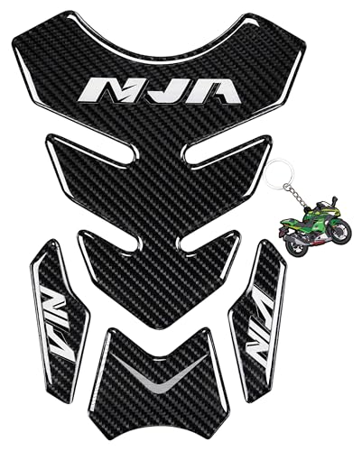 REVSOSTAR 5D Real Carbon Fiber Chrome Decal Sticker Vinyl Decal Emblem Protection Gas Tank Pad for NJ 250 300 All Series with Keychain - Image 1