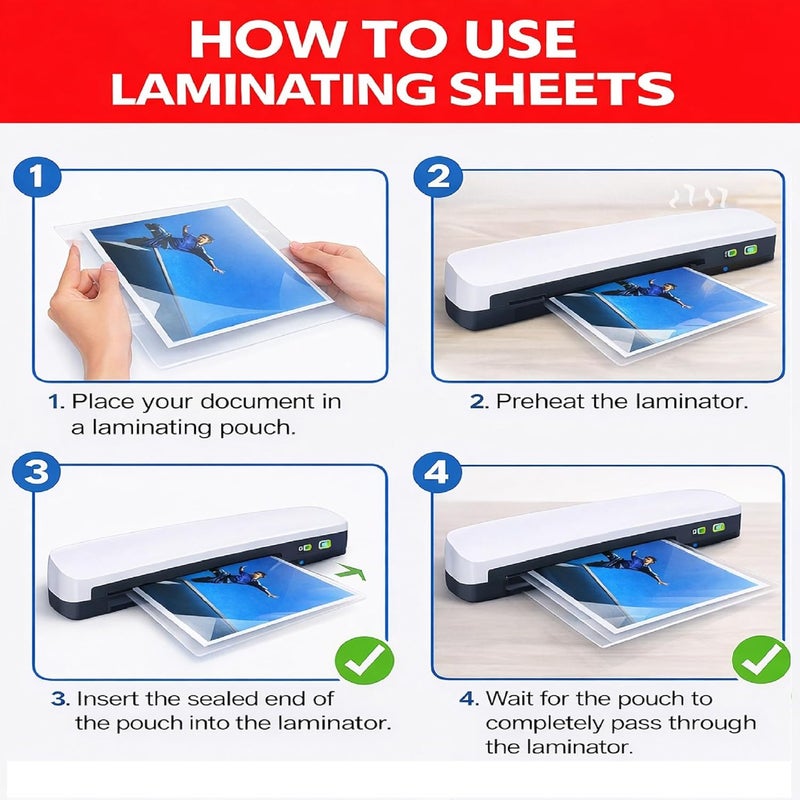 Simply Cool 3MIL Thermal Laminating Sheets (125 Count) Photo, Card, Notecard, ID Badge, and Business Card Sizes, Dry-Erase Friendly Laminating Pouches, Compatible with Laminators, Crystal Clear Laminated Finish - Image 3