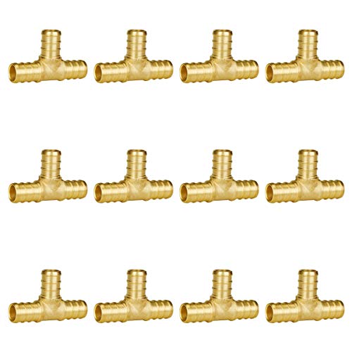 SUNGATOR 12-Pack 1/2" Pex Tee Fittings, Pex Fittings 1/2 Inch Tee, No Lead Brass, NSF, UPC Certified - Image 1