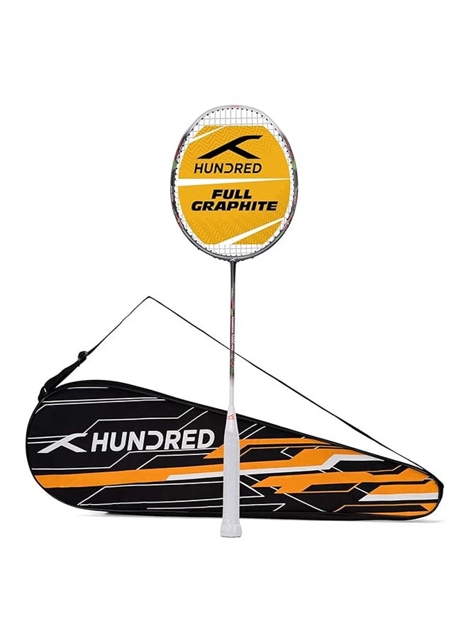 HUNDRED Powertek 1000 PRO Graphite Strung Badminton Racket with Full Racket Cover - Image 1