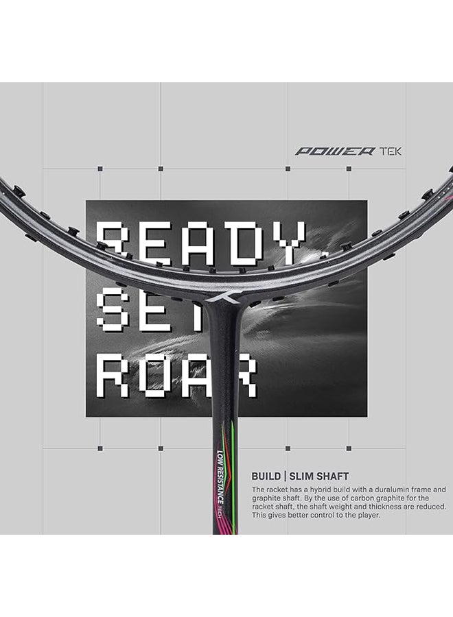 HUNDRED Powertek 1000 PRO Graphite Strung Badminton Racket with Full Racket Cover - Image 3