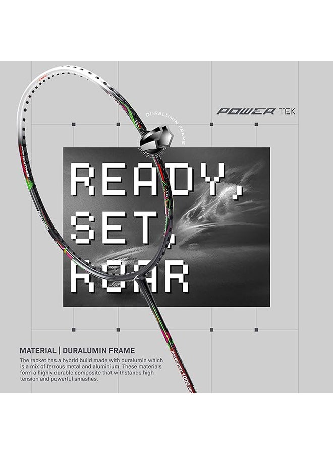 HUNDRED Powertek 1000 PRO Graphite Strung Badminton Racket with Full Racket Cover - Image 5