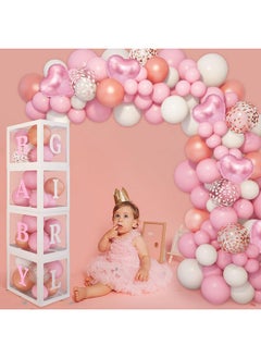 143Pcs Baby Boxes Pink Baby Shower Decorations For Girl, Rose Gold Pink Balloons Garland Kit Baby Boxes With Letters (A-Z+Baby+Girl) For Baby Shower Girl Birthday Gender Reveal Party Supplies - pzsku/ZB4D0CDB9EDD5DDA0CD11Z/45/_/1734347149/2243e3a5-0143-4afe-8e31-fb5f855c6a0f