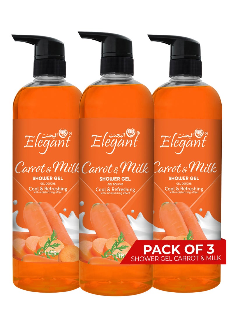 Elegant 3-Pieces Carrot & Milk Shower Gel 1 Liter - Image 1