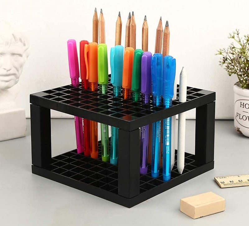ArtBee ® 96 Holes Pencil & Brush Holder - Plastic Desk Organizer Stand Holder for Pencils, Pens, Paint Brushes, Modeling Tools, Office & Art Supplies - Image 4