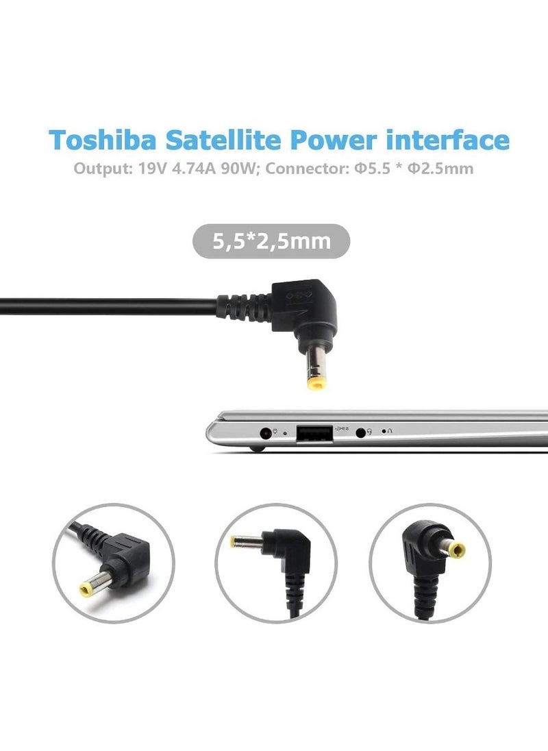 PARTNER - Laptop Charger AC Adapter for Toshiba Satellite C55 C655 C850 C50 L755 C855 L655 L745 P50 C855D Toshiba Portege Z30 Z930 Z830;Satellite Radius 11 14 15 Power Supply Cord 19V/4.7A 65W Adapter - Image 1