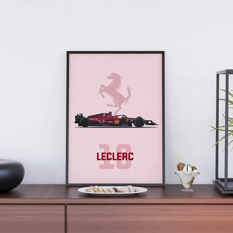 LAMRON LAMRON Charles Leclerc ferrari F1 2022 Wall Decoration Art Framed Poster 12 Inch x 18 Inch Glass with 05 Inch Black Wooden Frame  - Image 2
