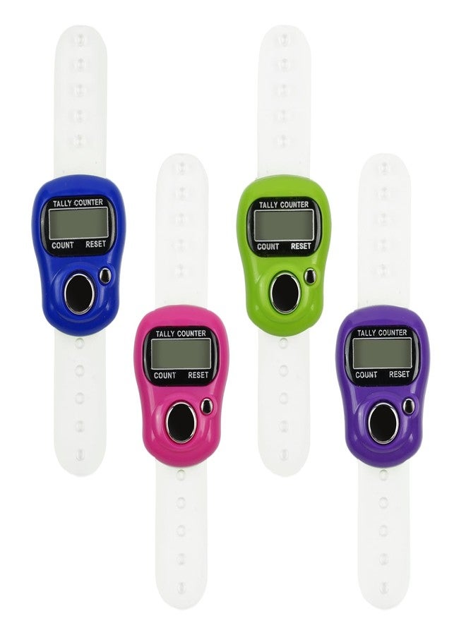 LKbeuuu 4 PCS Electronic Finger Counter, 5 Digit Number and LCD Electronic Digital Display, Resettable Hand Tally, Counting for Golf, Goods Counting, Lap, Knitting - Image 1