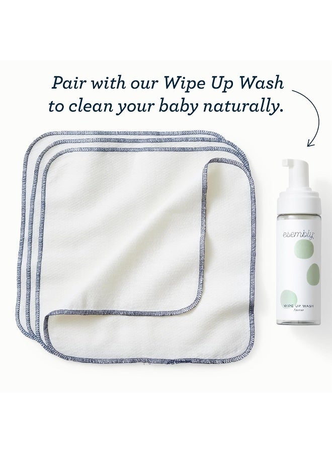 Esembly Wipe Ups, Organic Cotton Reusable Baby Wipes, Soft and Sturdy Washable Cloth Diaper Wipe, One Size, 2 x 12-pk (24 wipes) - Image 5