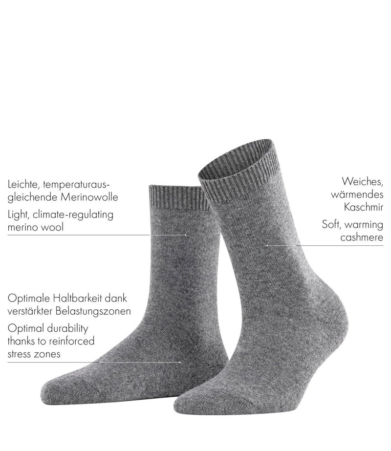 FALKE جوارب فالك النسائية الصوفية الدافئة، دافئة، مزيج ميرينو فيسكوز كشمير، بطول الطاقية، جوارب بوت خفيفة، ملابس عصرية، سوداء (أسود 3009)، 5-7.5، 1 زوج - Image 2