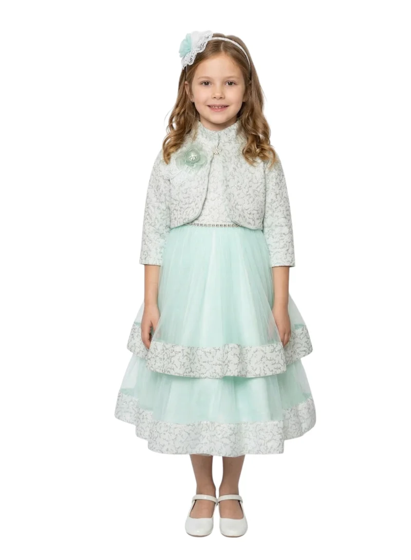 دىدانيالا Two Toned Layered Party Dress Green