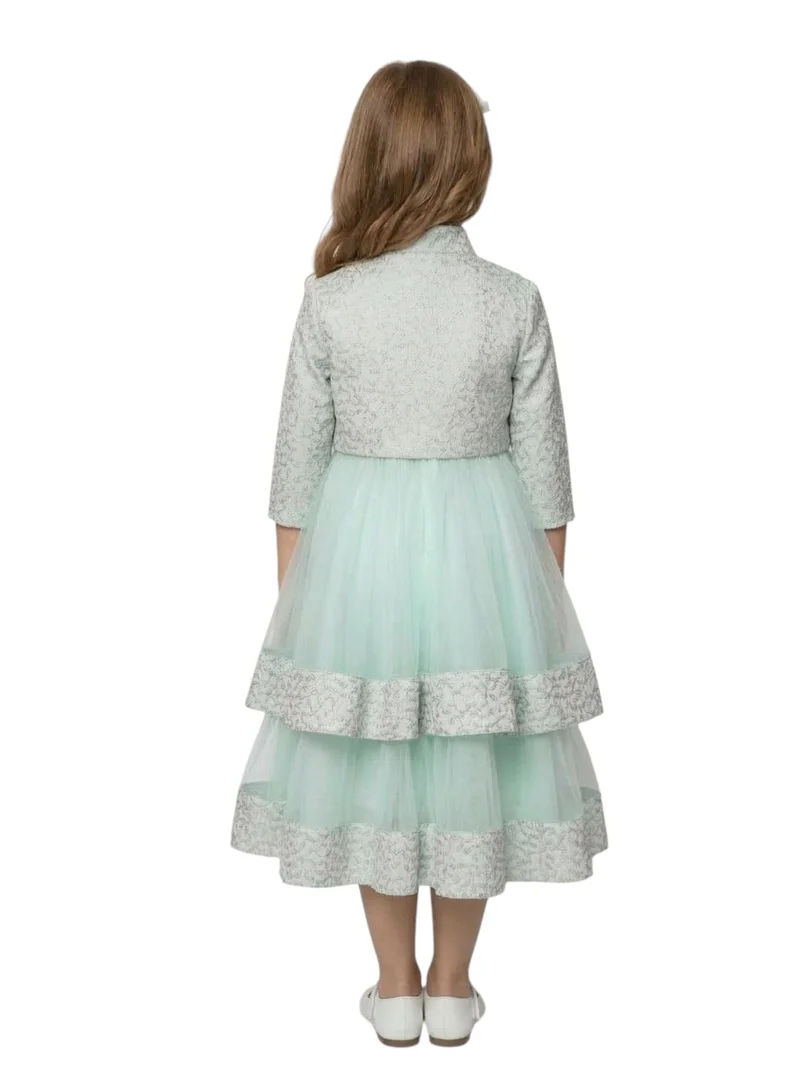 دىدانيالا Two Toned Layered Party Dress Green