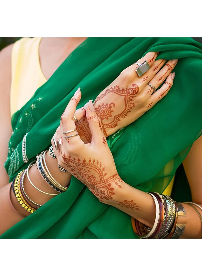 Depend - 9-Piece Henna Hand Waterproof Temporary Semi-Permanent Stickers For Body Arm Hand Festival Show Party Makeup - Image 1
