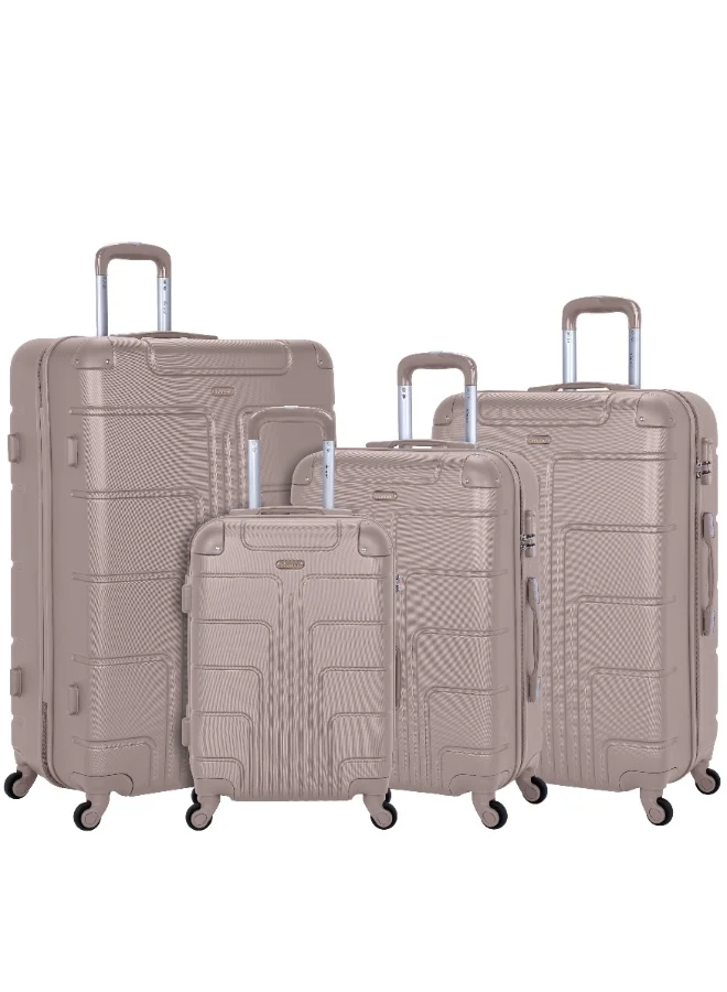 SENATOR Hard Case Travel Bag Trolley Luggage Set of 4 ABS Lightweight Suitcase with 4 Spinner Wheels A1012 Khaki
