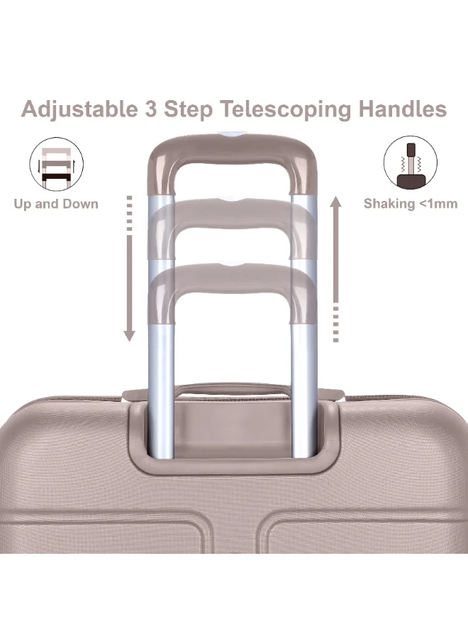 Senator Khaki Hard Case Travel Bag Trolley Luggage Set of 4 ABS Lightweight Suitcase with 4 Spinner Wheels A1012 Khaki  | Best Price UAE