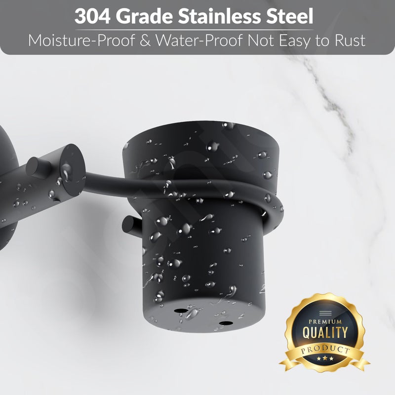 Plantex 304 Grade Stainless Steel Tumbler Holder/Tooth Brush Holder for/Bathroom Accessories - Oreva (Black) - Image 4