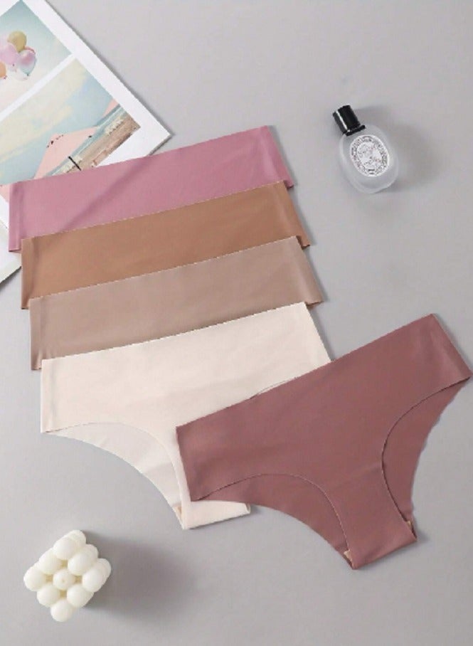 Shein 5pcs/Pack Women's Solid Colored Microfiber Breathable Comfortable  Triangle Panties - Image 3