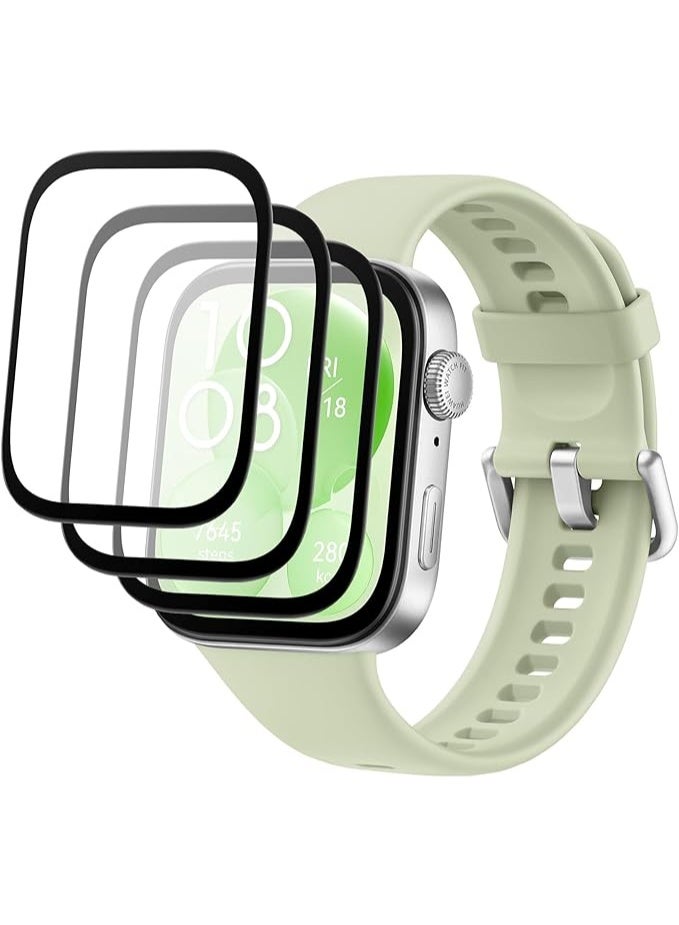 3 Pack For Huawei Watch Fit 4 Screen Protector, Flexible Water proof aWearable Screen Protector [Not Tempered Glass]- Black - Image 1