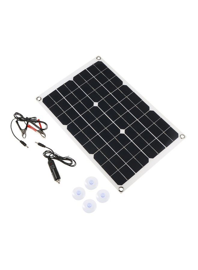 Loquat Solar Power Charging Panel With Car Charger Black 420x280mm - Image 1