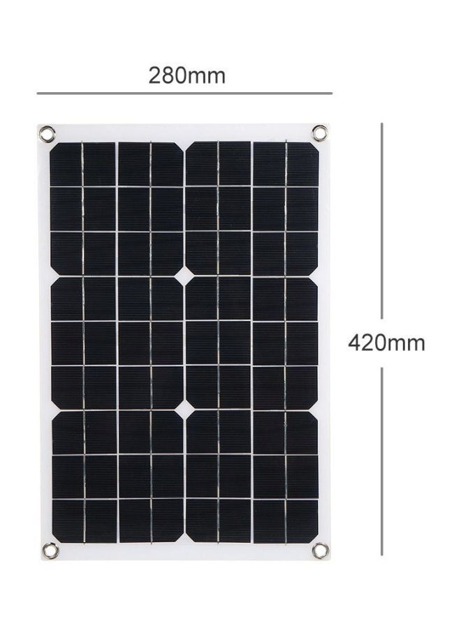 Loquat Solar Power Charging Panel With Car Charger Black 420x280mm - Image 4