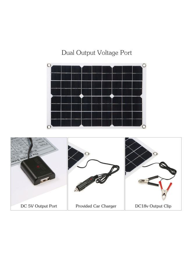Loquat Solar Power Charging Panel With Car Charger Black 420x280mm - Image 3
