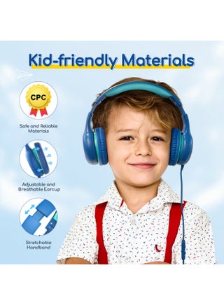 EarFun Kids Headphones with Mic, Wired Headphones Kids 85/94dB Volume Limit, Sharing Function, Stereo Sound Adjustable Headband Children Headphone for School/Travel/Phone/Tablet - view 4