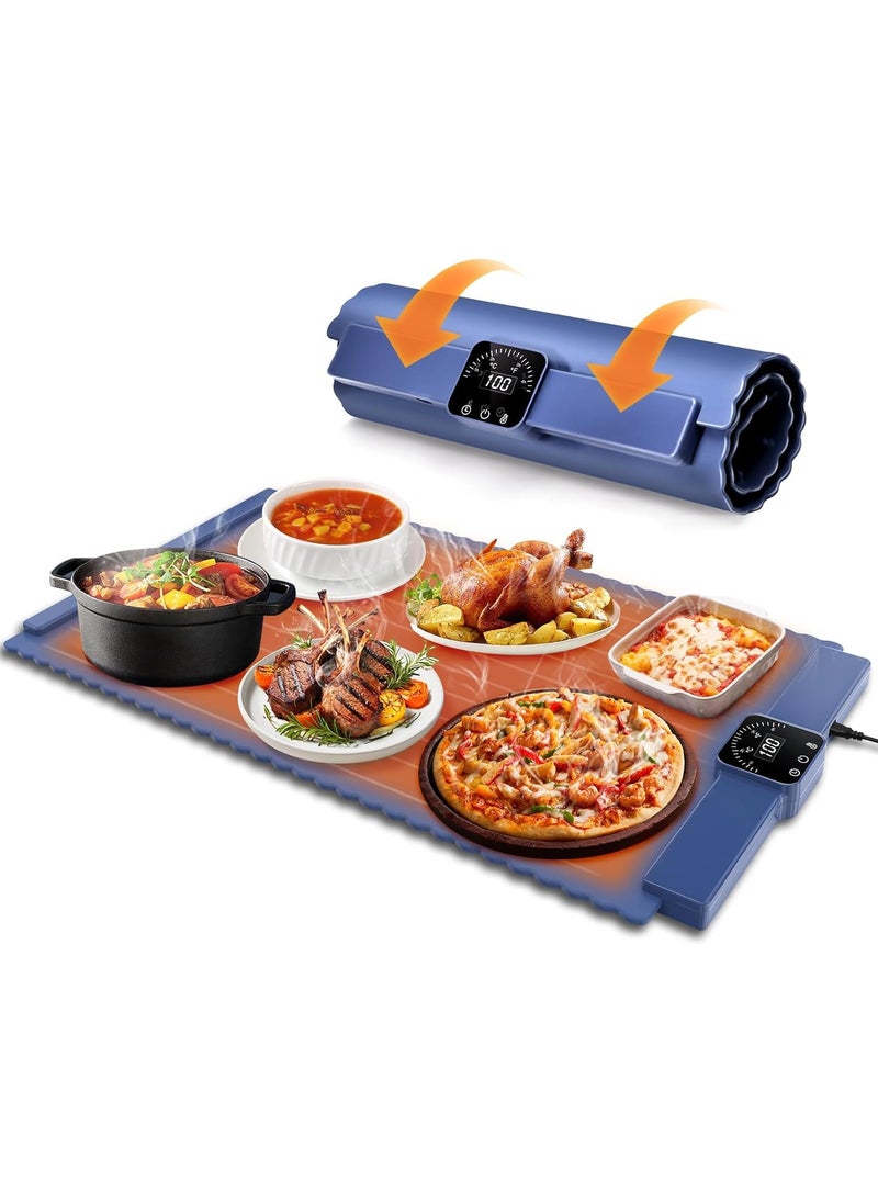 LOOKMINT LOOKMINT Upgraded Electric Silicone Food Warming TrayFull Surface Heating Rollable Portable Silicone Material 3 Temperature Settings Versatile Food Warmer for Gatherings Parties and Daily Use  - Image 1