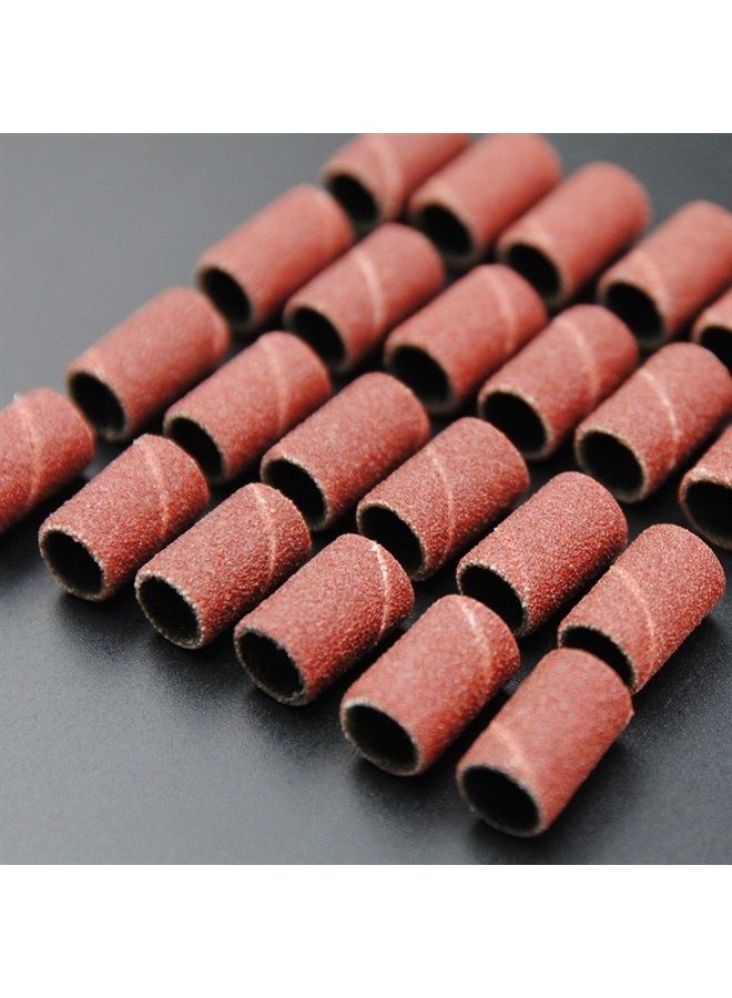 Yimart ® 100Pcs 80 Grit Nail Art Sanding Bands for Nail Drill Bits Machine Manicure Pedicure - Image 1
