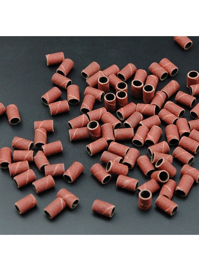 Yimart ® 100Pcs 80 Grit Nail Art Sanding Bands for Nail Drill Bits Machine Manicure Pedicure - Image 2