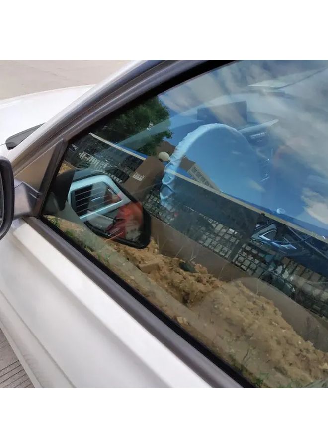 1pc Fit Car Sunshade Cover Nylon Windshield Sunscreen White Color Silvery Coated Cloth Front Window Insulation Buckle Closure Side Protection Vehicle Heat Reduction Polyamide Fabric - Image 5