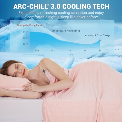 Elegear Revolutionary Cooling Blanket Queen Absorbs Heat to Keep Body Cool for Night Sweats, Arc-Chill 3.0 Cool Fiber Q-Max>0.5 for Hot Sleepers, Lightweight Summer Cold Blankets for Sleeping, Pink - Image 2