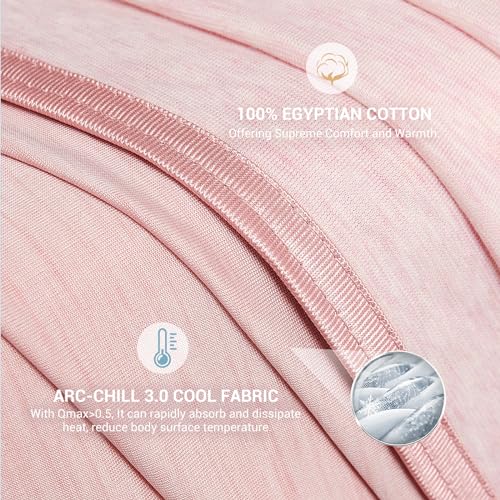 Elegear Revolutionary Cooling Blanket Queen Absorbs Heat to Keep Body Cool for Night Sweats, Arc-Chill 3.0 Cool Fiber Q-Max>0.5 for Hot Sleepers, Lightweight Summer Cold Blankets for Sleeping, Pink - Image 3