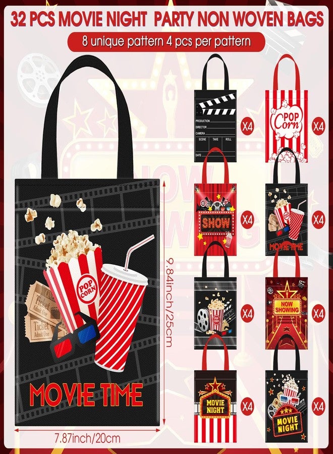 Photect 32 Pcs Movie Night Party Favor Bags Movie Theater Non Woven Treat Candy Goodie Gift Bags for Cinema Showing Baby Shower Birthday Party Decoration Supplies - Image 2