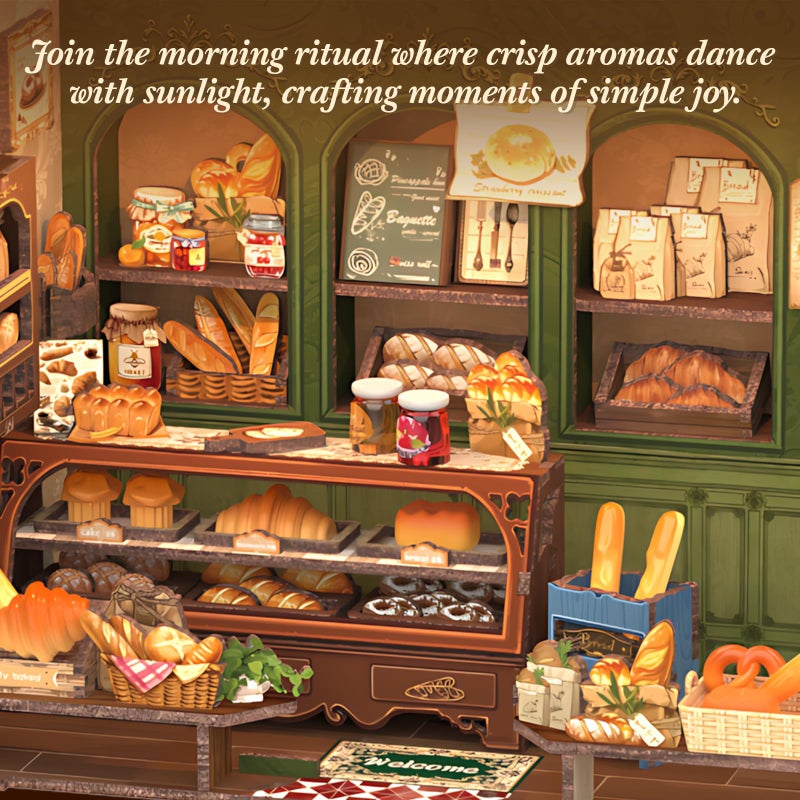 CUTEBEE Book Nook Kit - DIY Miniature House Bakery Dessert Shop Dollhouse Kit for Adults, Booknook Tiny House Bookshelf Decor 3D Wooden Puzzle, Gifts for Family, Friends (Mrs.Hunt Bakery) - Image 4