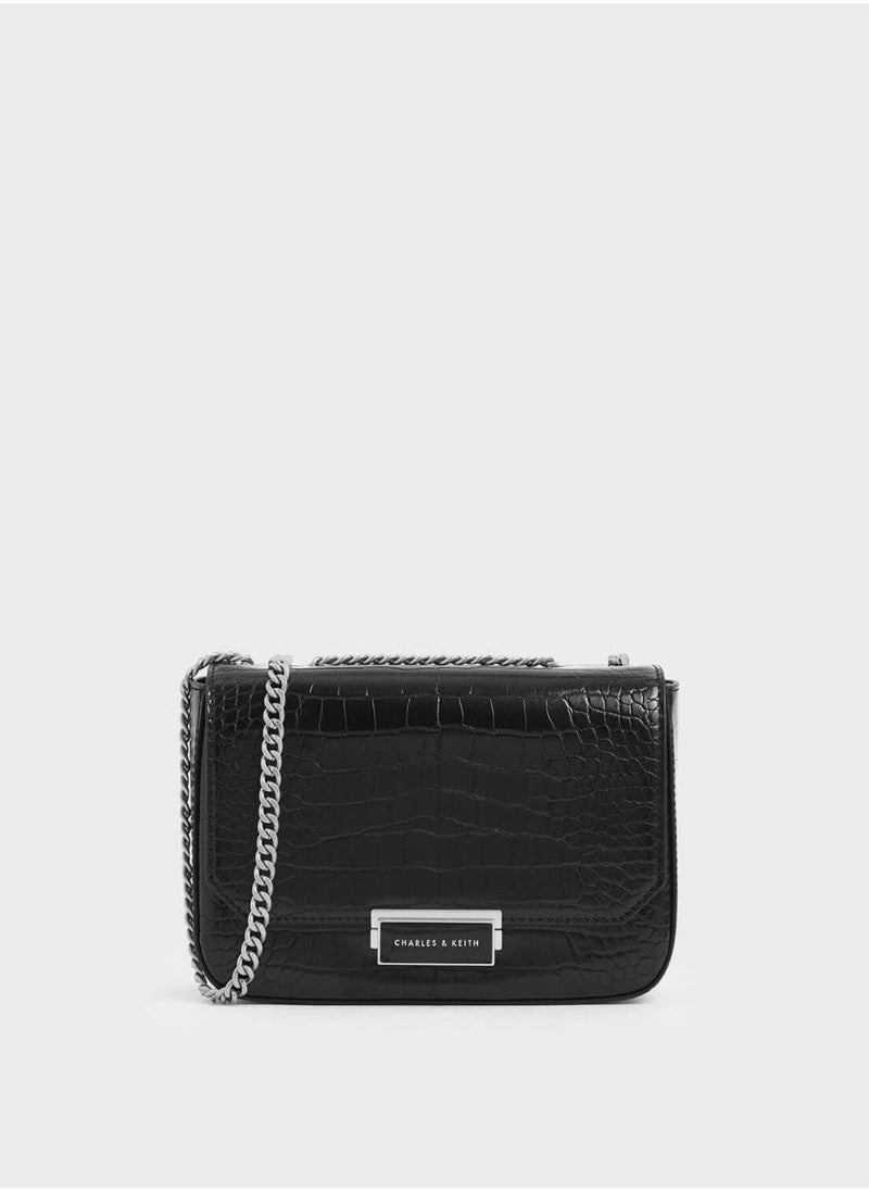 Charles & Keith Charles & keith classic metal chain crossbody bag  - Image 1