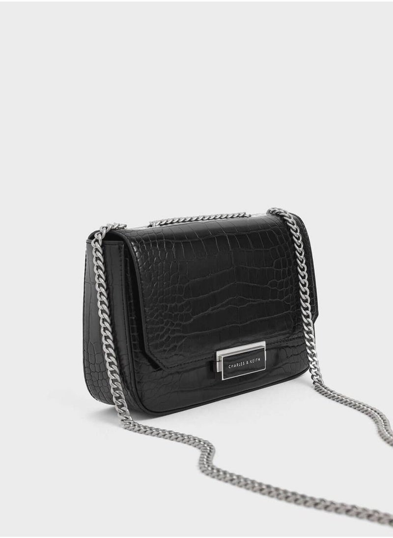 Charles & Keith Charles & keith classic metal chain crossbody bag  - Image 4