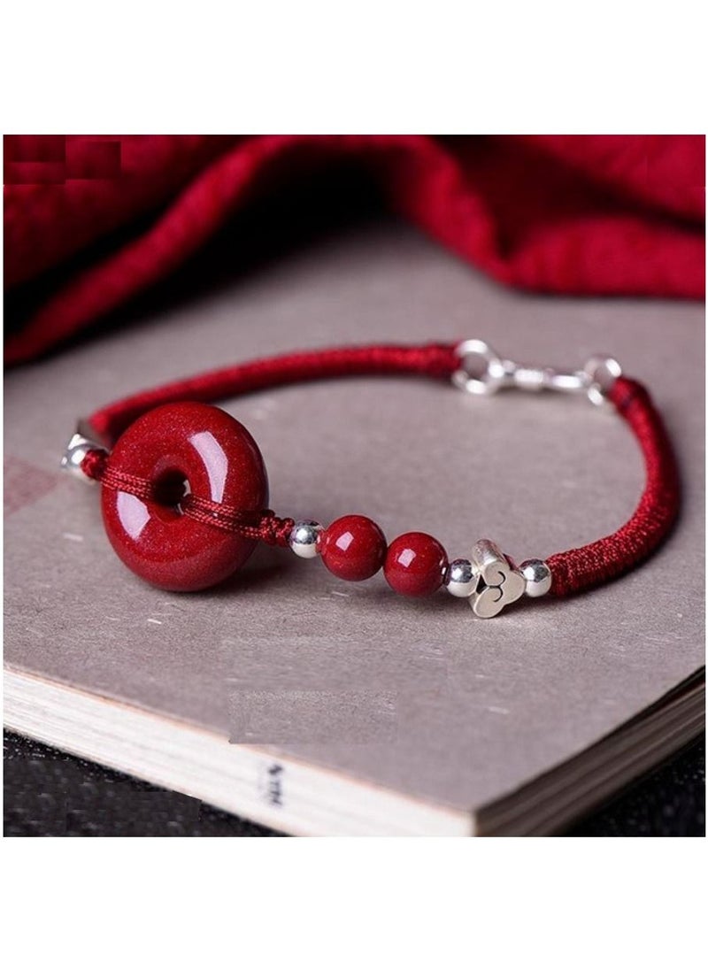 Vitalia - Natural red gemstone bracelets , cinnabar stone - 19 cm - Image 1