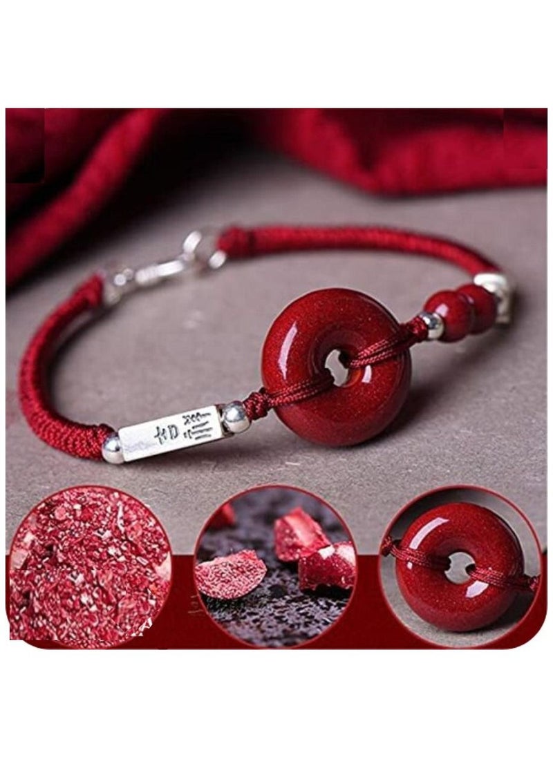 Vitalia - Natural red gemstone bracelets , cinnabar stone - 19 cm - Image 1