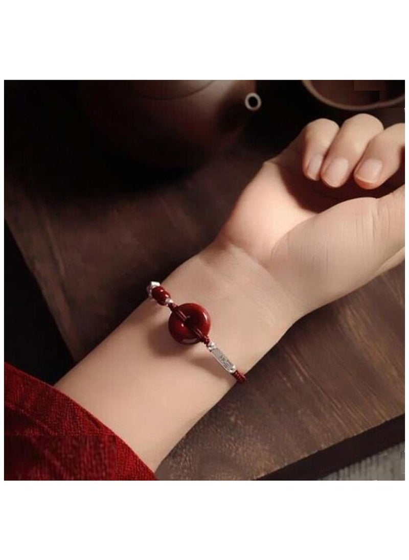 Vitalia - Natural red gemstone bracelets , cinnabar stone - 19 cm - Image 1