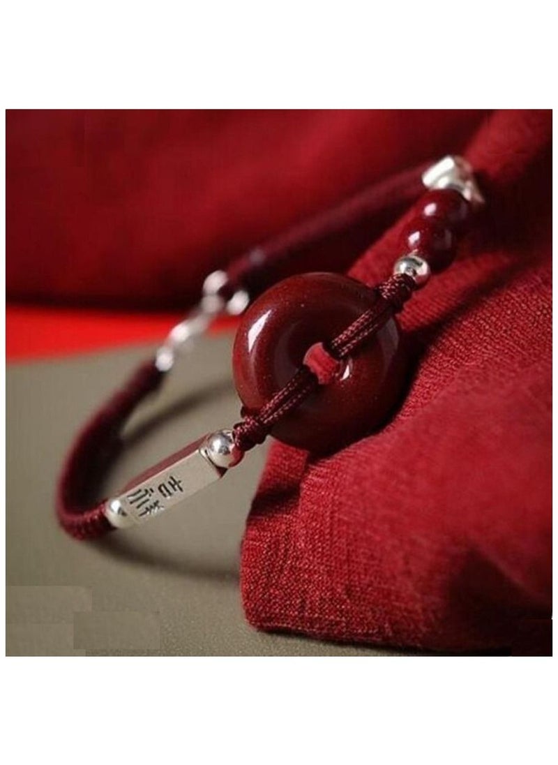 Vitalia - Natural red gemstone bracelets , cinnabar stone - 19 cm - Image 1