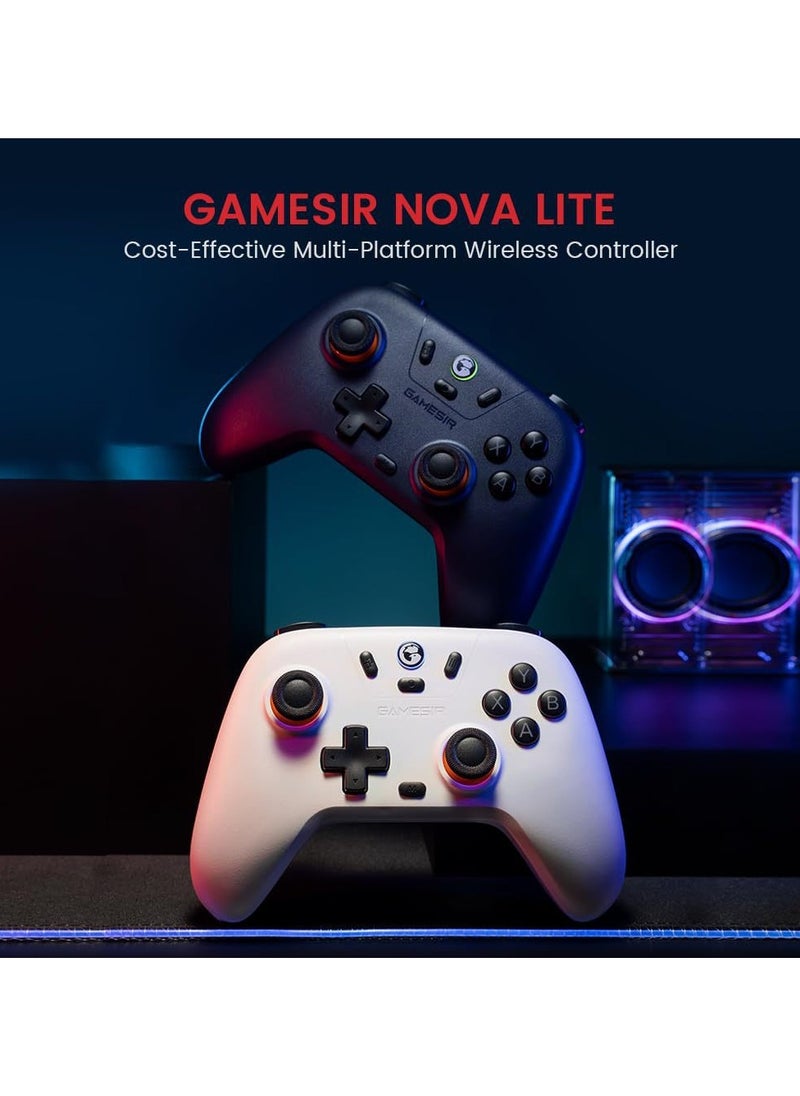 General - Classic Wireless Gamepad GameSir Nova Lite Multiplatform Bluetooth Game Controller for PC, Steam, Switch, iOS, Android Hall Effect Sticks Dual Rumble Motor Precision-Tuned Analog Triggers 600mAh Battery White - Image 1