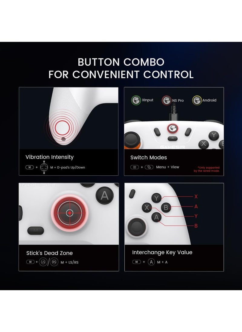 General - Classic Wireless Gamepad GameSir Nova Lite Multiplatform Bluetooth Game Controller for PC, Steam, Switch, iOS, Android Hall Effect Sticks Dual Rumble Motor Precision-Tuned Analog Triggers 600mAh Battery White - Image 1