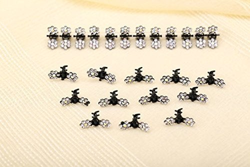 Teanfa 12 pcs of Elegant Mini Hairpin Rhinestone Flower Hairpin Jaw Clips for Wedding Party Prom - Image 3
